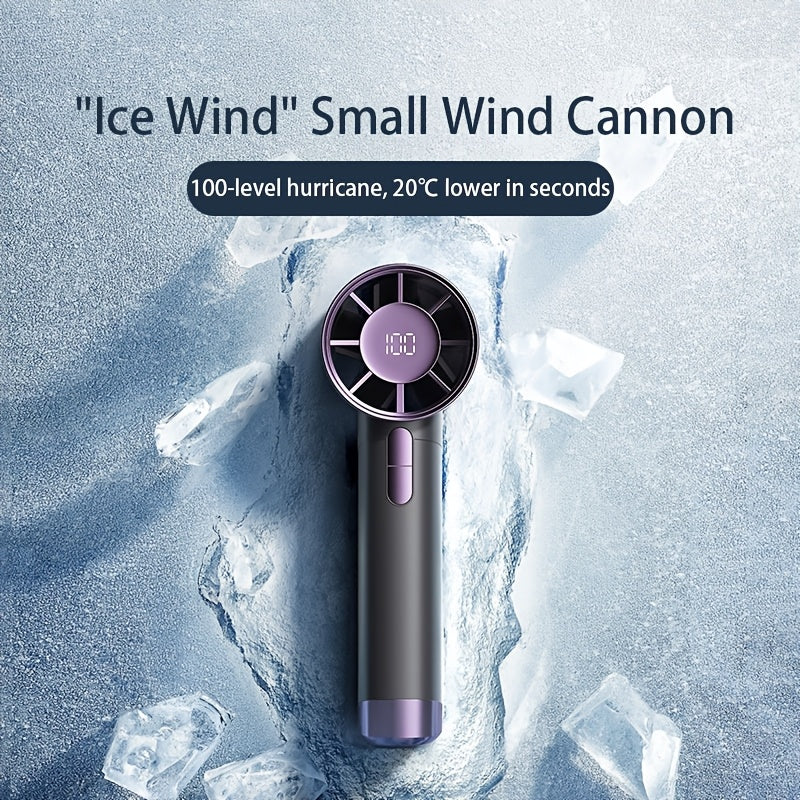 Portable Handheld Fan with 100-Speed Turbo, 3000mAh Rechargeable Battery, LCD Display, 9000 RPM High Wind Power, Silent Operation – Perfect for Travel, Camping, & Outdoor Activities | Ideal Gift for Women & Men My Store