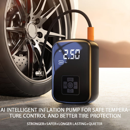 1pc Digital Display Portable Air Compressor Pump with LED Light, USB Charging & Rechargeable Battery – Quieter, Longer-Lasting Tire Inflator for Car, Bike, Motorcycle, Ball & More with Intelligent Temperature Control My Store