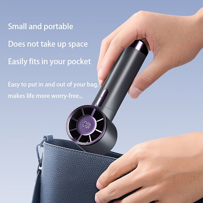 Portable Handheld Fan with 100-Speed Turbo, 3000mAh Rechargeable Battery, LCD Display, 9000 RPM High Wind Power, Silent Operation – Perfect for Travel, Camping, & Outdoor Activities | Ideal Gift for Women & Men My Store