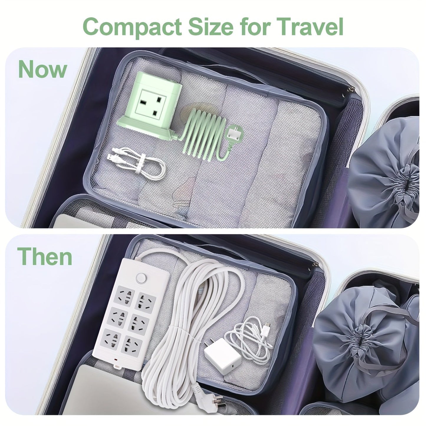 UK 7-in-1 Cubic Power Strip, 1.5M Extension Cable, With Power Switch, 4 AC Outlets And 3 USB Ports, 5-side Charging Non Blocking Design, Compact Size For Home, Office My Store