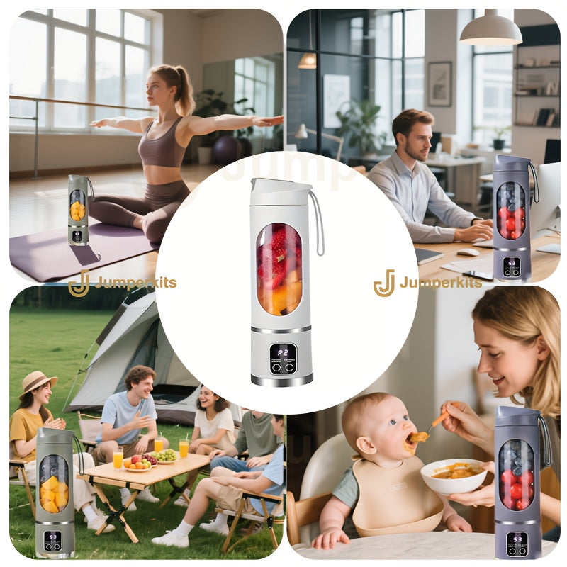 Portable High-Speed Ice Blender & Juicer – 50W USB Rechargeable, 3 Modes (Smoothie, Soup, Freeze), Auto Clean, 1500mAh Battery – Compact & Durable for Travel & Kitchen Use