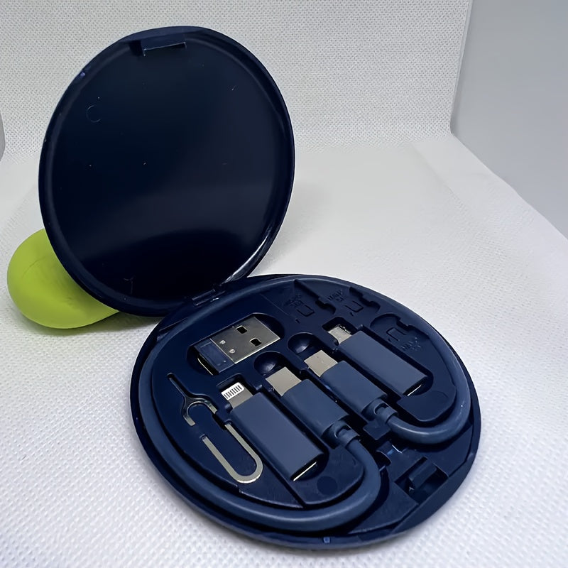 SAN.COMO 4-in-1 USB Charging Adapter Kit - Compact & Durable PVC, Compatibility with Phone Stands, Card Storage, Pop-Up Cable Tray & USB-C Adapter for All Devices Essiby