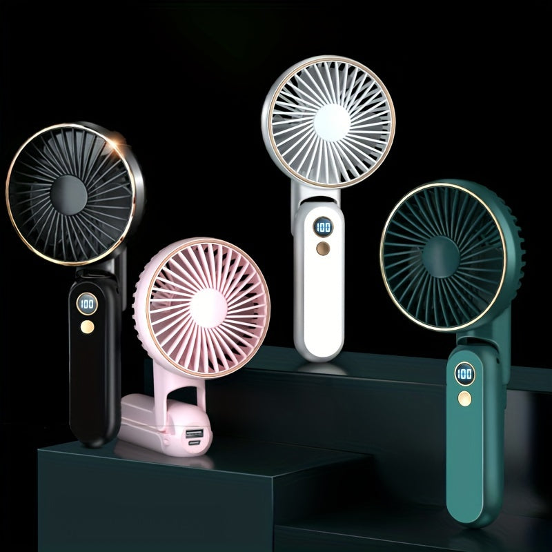 Portable Handheld Fan – Foldable, Ultra-Quiet & Rechargeable with 2000mAh Power Bank My Store
