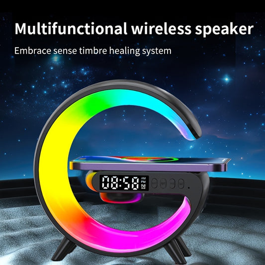 VIKEFON G6 Fast Charge Wireless Speaker – RGB Light, Alarm Clock, USB Powered, Compatible with All Mobile Phones
