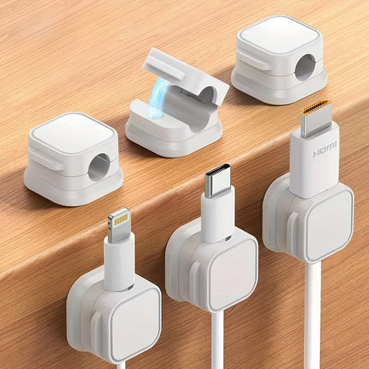 6-Piece Cable Clip Organizer Set – Strong Adhesive, No Drilling, Durable PVC for Home & Office Cord Management – Perfect for Electronics Organization My Store