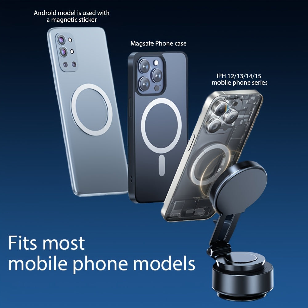 Upgraded Magnetic Car Phone Holder – 360° Adjustable, Strong Suction Cup, Retractable & Portable for Car & Gym