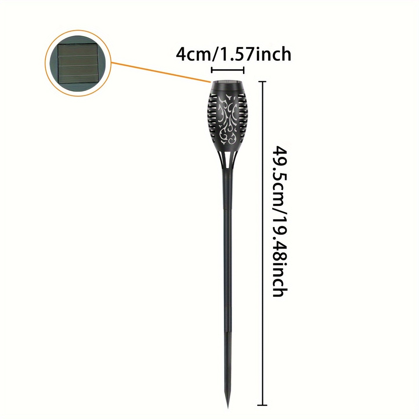 4/8/12pcs Solar Powered Flickering Flame Garden Lights – Torch Style Outdoor LED Landscape Lighting with Auto On/Off – 600mAh Solar Battery – YG488188