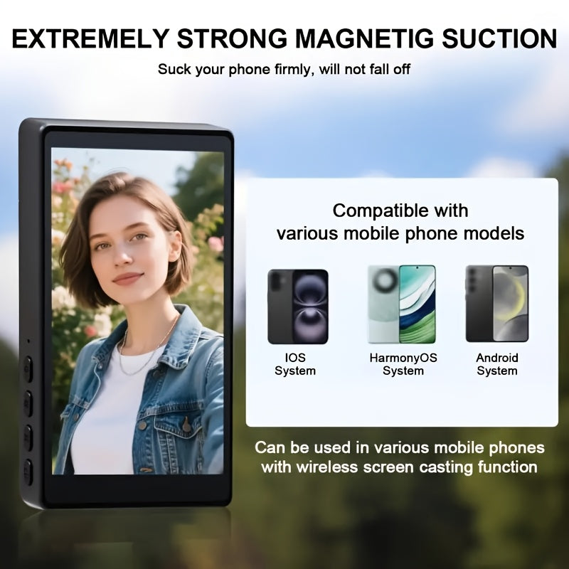 Wireless Selfie Monitor for iPhone & Android - Use Rear Camera for Vlogging/Live Streaming
