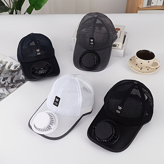Summer Cooling Hat – USB Rechargeable Fan Cap for Outdoor Travel