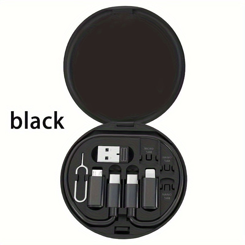 SAN.COMO 4-in-1 USB Charging Adapter Kit - Compact & Durable PVC, Compatibility with Phone Stands, Card Storage, Pop-Up Cable Tray & USB-C Adapter for All Devices Essiby