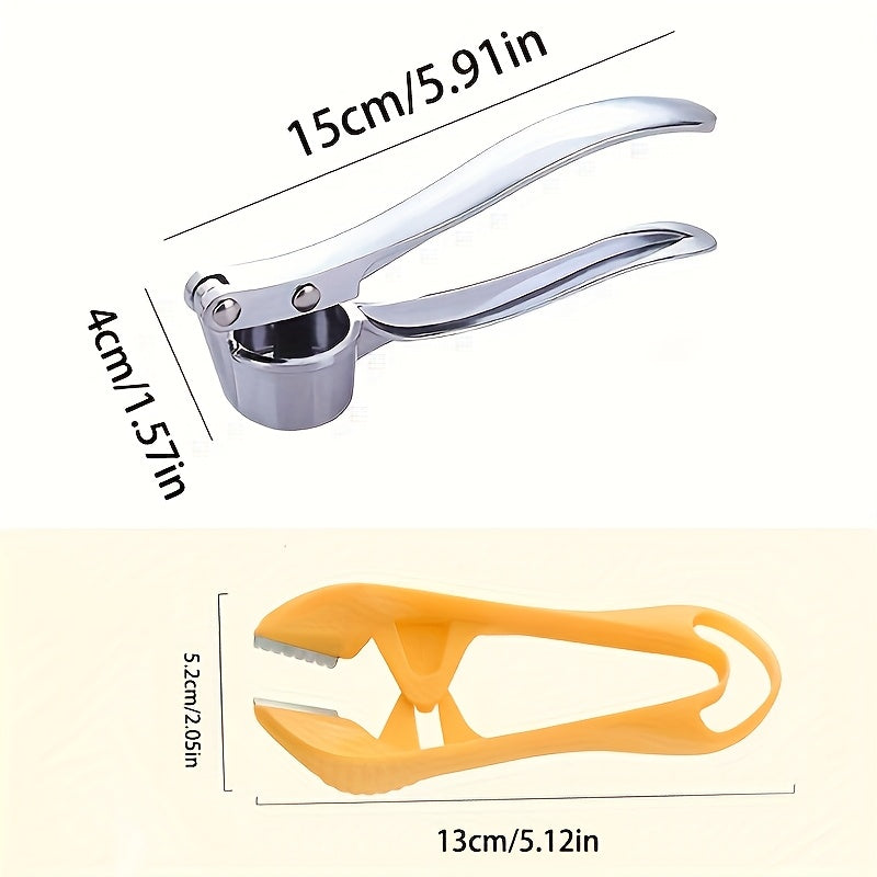 1pc Stainless Steel Garlic Peeler & Cutter – Manual Kitchen Tool for Easy Garlic Prep