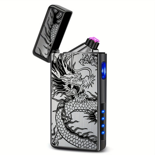 New Black Dragon Electric Lighter – Rechargeable USB Windproof Arc Plasma, Type-C Chargeable, Flameless with Battery Indicator – Cool Dragon Lighter for Men, Perfect Gift My Store