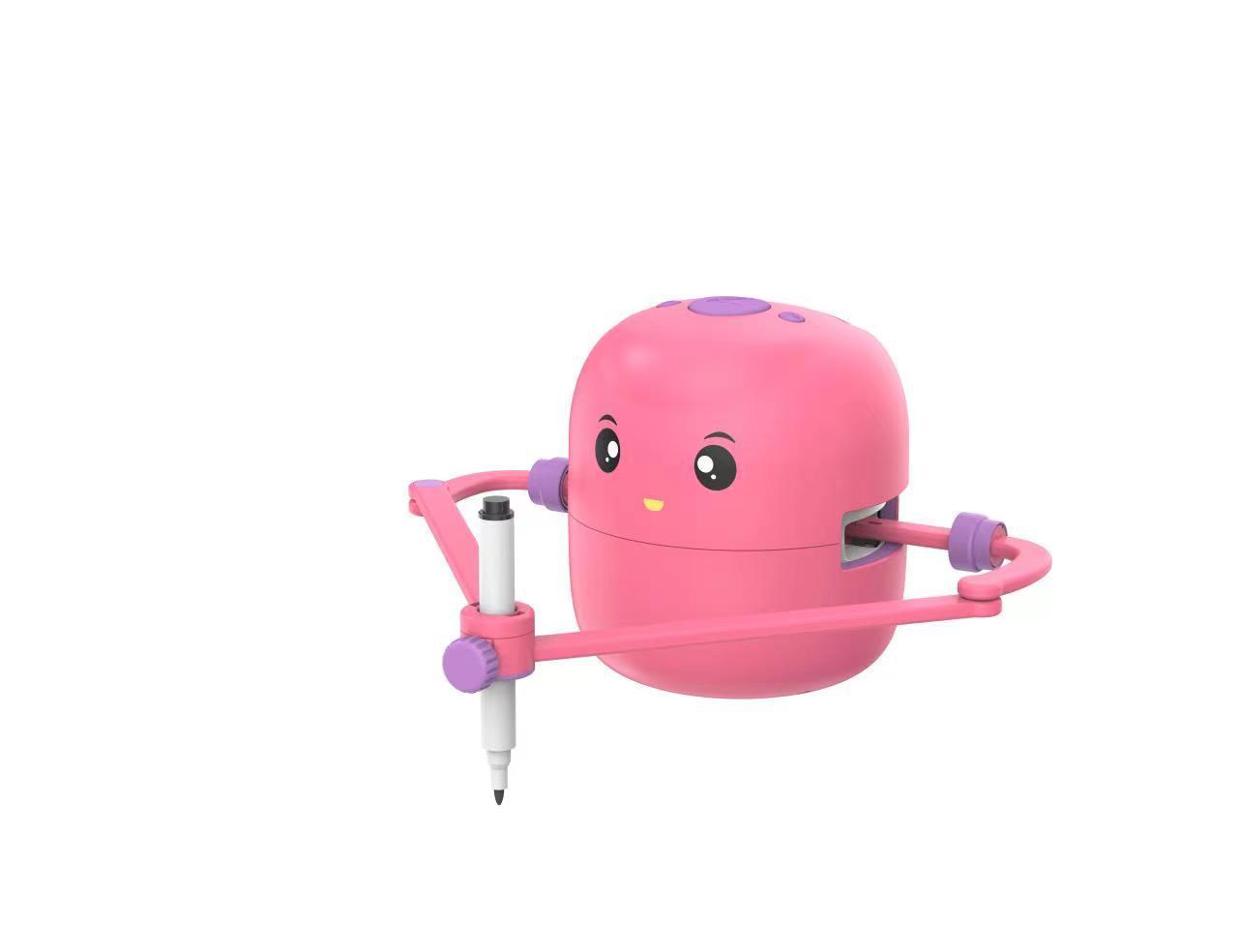 Interactive Drawing Robot for Kids – Educational Art & Learning Toy | Creative Painting, Word Writing & Early Development Tool (Rose Red/Light Green)