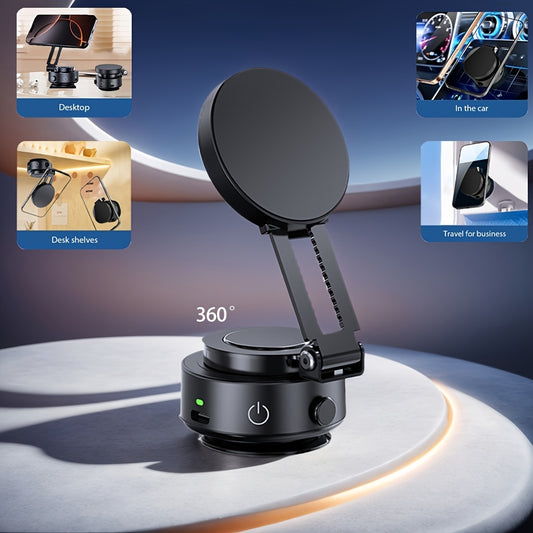 Upgraded Magnetic Car Phone Holder – 360° Adjustable, Strong Suction Cup, Retractable & Portable for Car & Gym