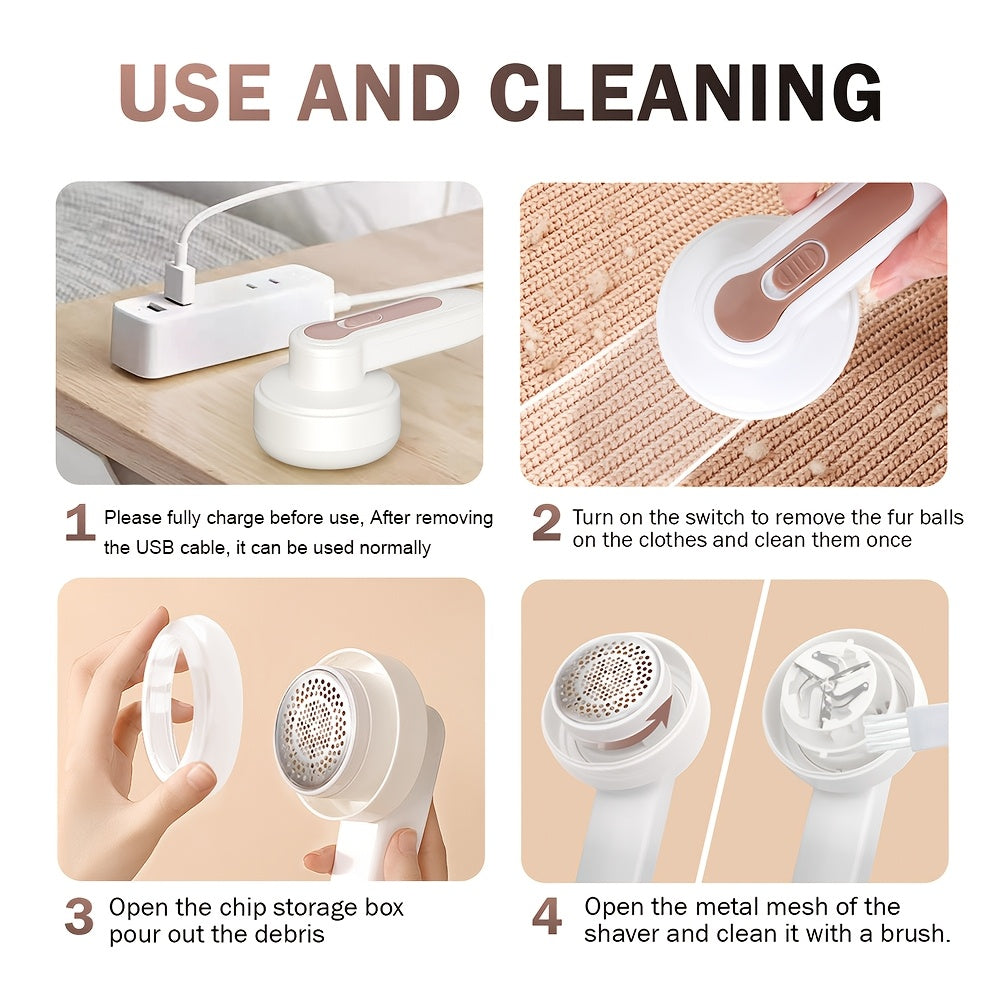 Rechargeable Electric Lint Remover & Portable Fabric Shaver – Effective Fuzz & Pill Removal for Clothing, Furniture, and Carpet with USB Cable & Cleaning Brush My Store