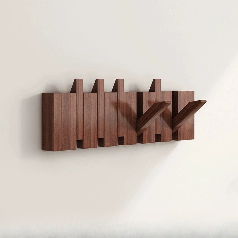 Boho Wooden Wall Hooks – 6pc Foldable Piano Key Hanger for Jewellery & Hats