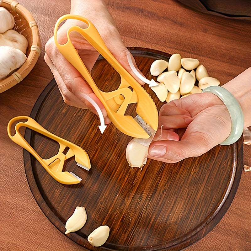 1pc Stainless Steel Garlic Peeler & Cutter – Manual Kitchen Tool for Easy Garlic Prep