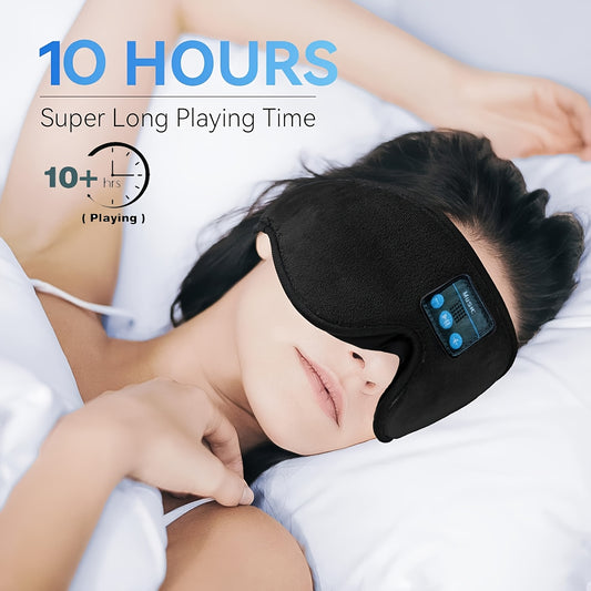 3D Wireless Sleep Mask with 5.2 Bluetooth Earphones – Type-C Charging Wireless Music Eye Mask for Men & Women