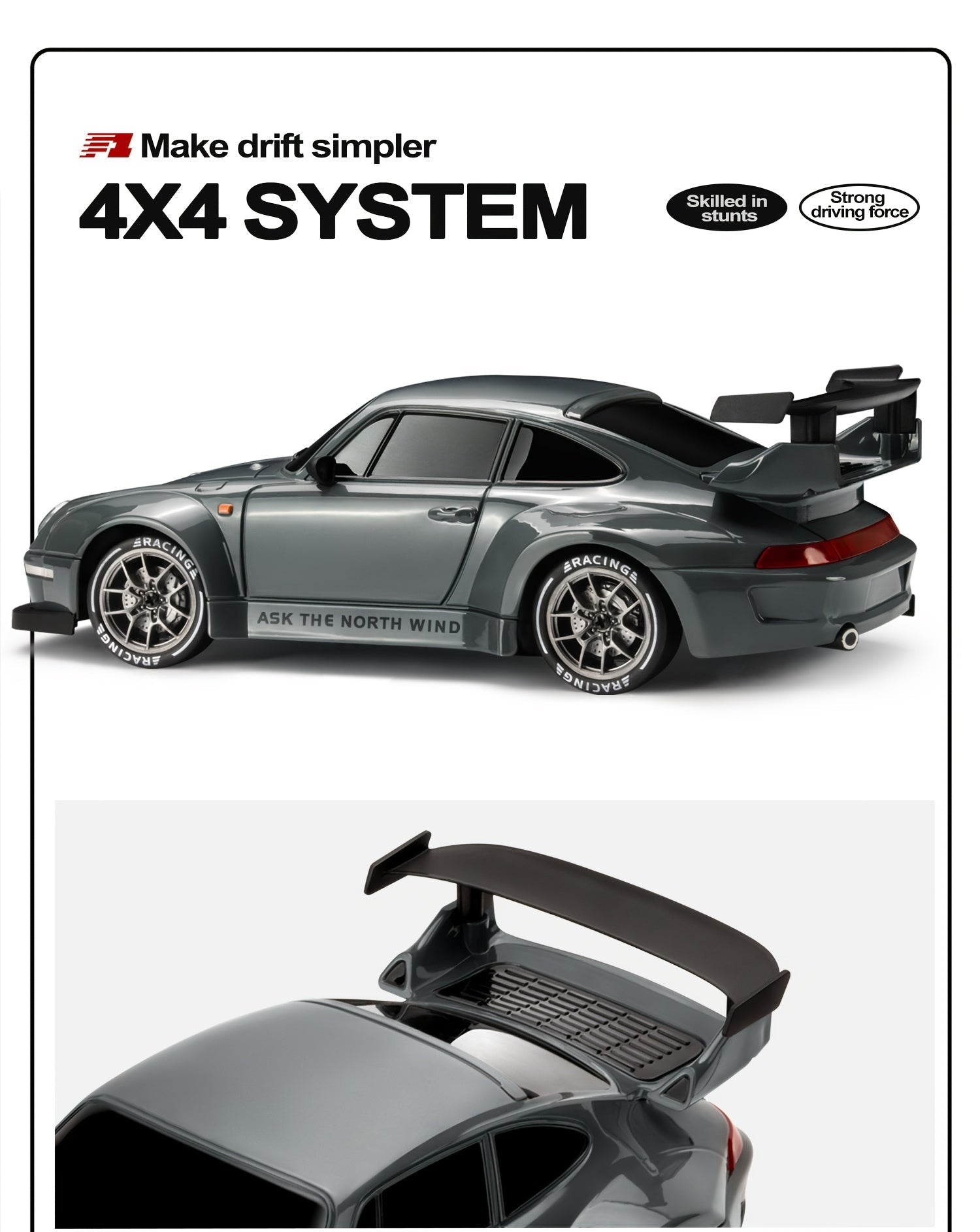 1:24 Scale 4WD RC Drift Car with LED Lights – High-Speed Remote Control Stunt Car for Kids & Adults | Best Gift for Birthday, Christmas, Halloween (Boys & Girls) My Store