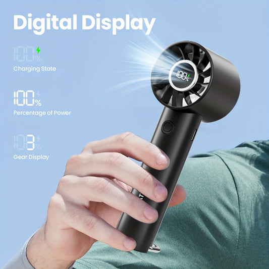 Gaiatop Compact Mini Fan – USB Rechargeable with LED Screen & Flashlight, 3 Speed Settings, Portable Personal Fan for Travel & Outdoor Use My Store