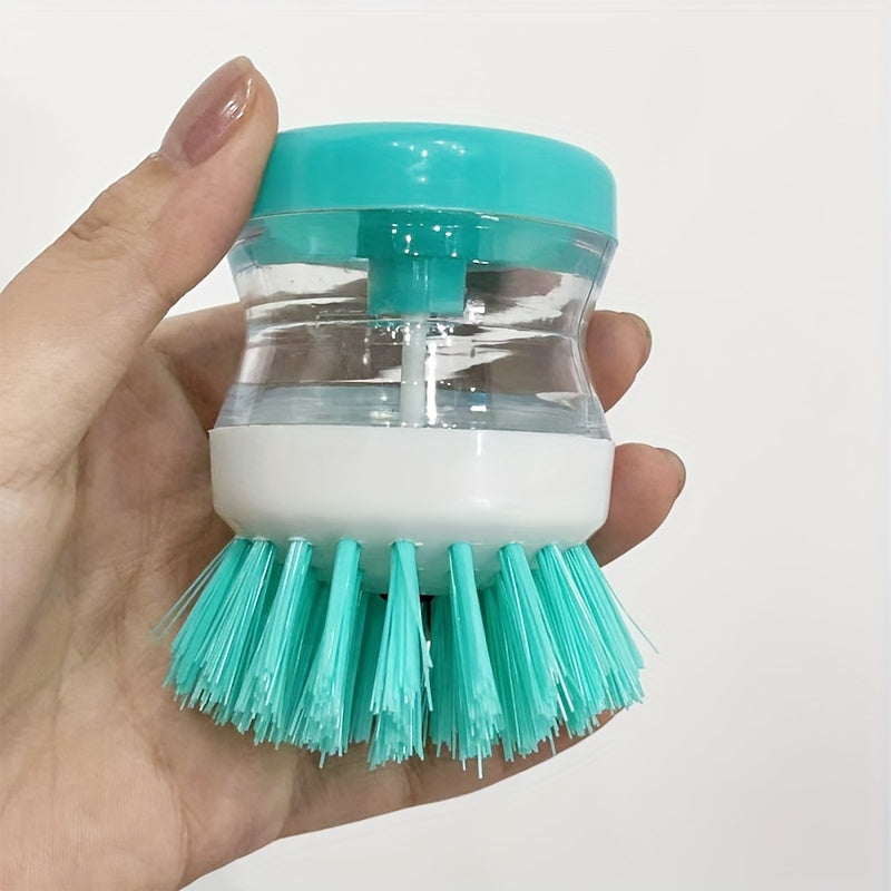 1pc, Kitchen Dishwashing Brush, Pot Washing Brush, Press Out Liquid, Handheld Cleaning Brush, Multifunctional Cleaning Brush, Cleaning Supplies, Cleaning Tool
