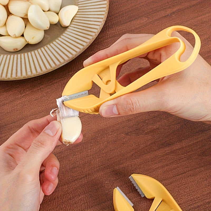 1pc Stainless Steel Garlic Peeler & Cutter – Manual Kitchen Tool for Easy Garlic Prep