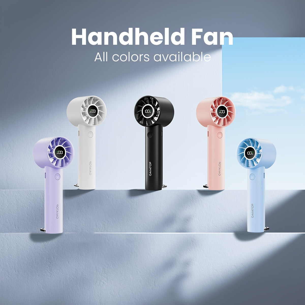 Gaiatop Compact Mini Fan – USB Rechargeable with LED Screen & Flashlight, 3 Speed Settings, Portable Personal Fan for Travel & Outdoor Use My Store