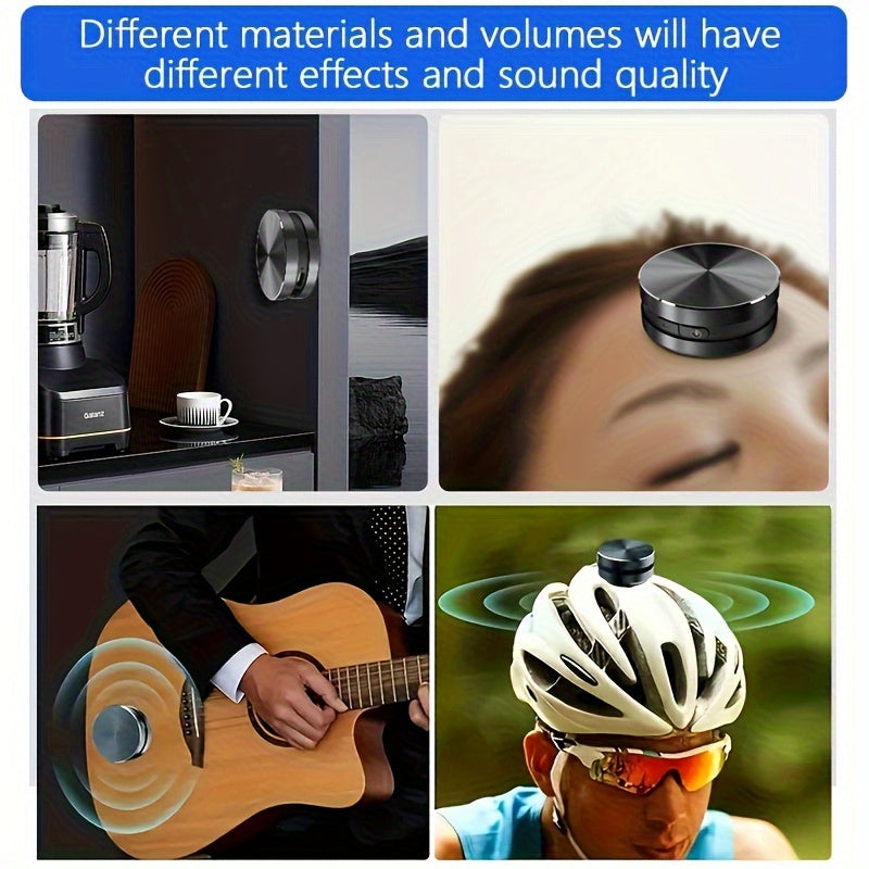Mini Bone Conduction Speaker – 360° Surround Sound w/ 4 Suction Cups