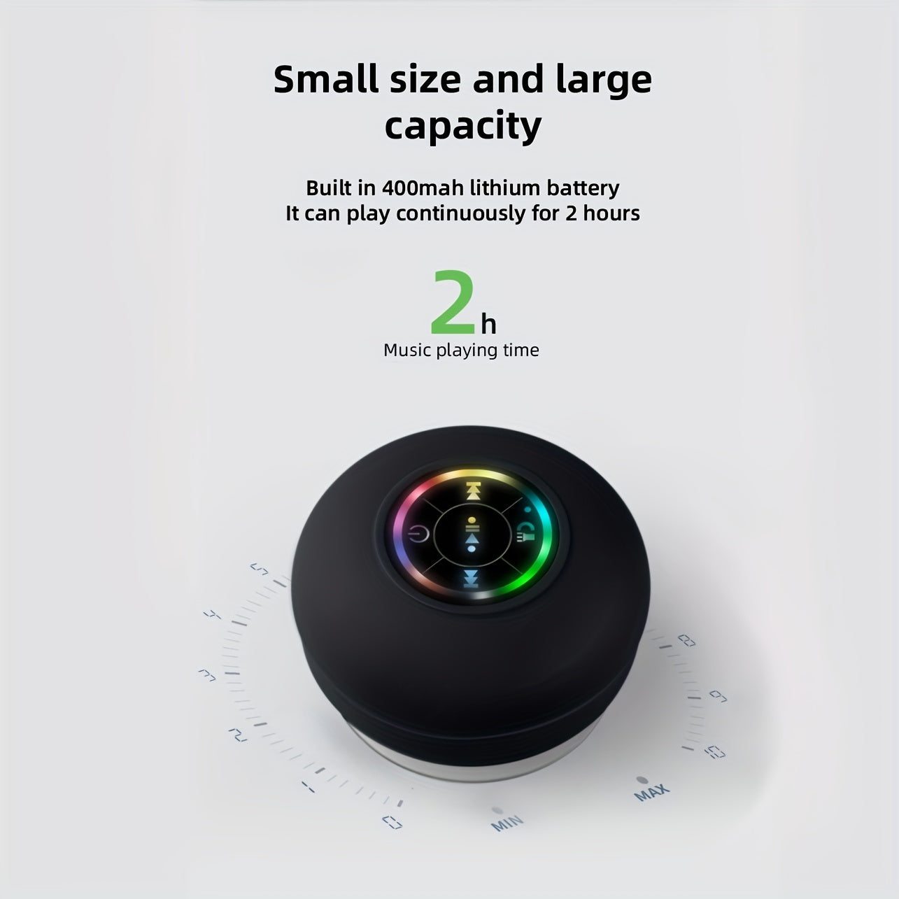 Portable Waterproof Wireless Speaker with Suction Cup - USB Rechargeable, 2-Hour Playtime, Perfect for Parties, Travel & Outdoor Fun! My Store