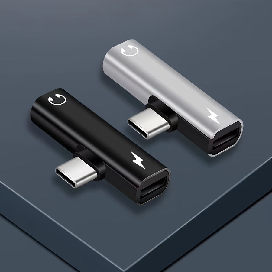 Compact 2-in-1 USB-C to 3.5mm Audio Adapter & Charging Extension – Flat Design, Digital USB Charging Compatible for iPhone 15/16 Pro, Xiaomi 13/14, Huawei My Store