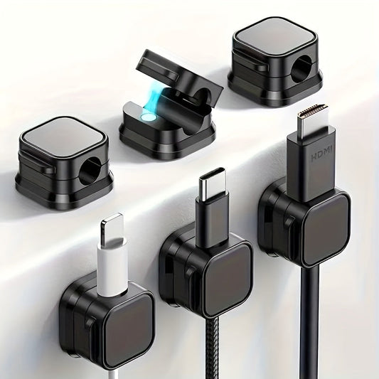 10/20/30pcs Magnetic Cable Organizer Clips – Secure Cord Holders for Desk, Nightstand & Car | Black & White Options | Versatile Cable Management Solution My Store