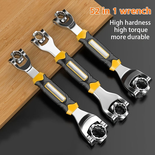 52-in-1 Socket Wrench Set – Anti-Slip Grip, Rotating Design, Stainless Steel Universal Tool for Home & Auto Repairs with Torx Head