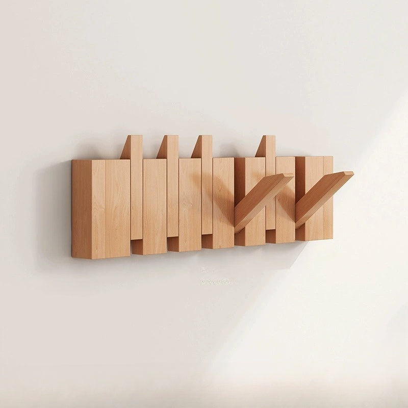 Boho Wooden Wall Hooks – 6pc Foldable Piano Key Hanger for Jewellery & Hats