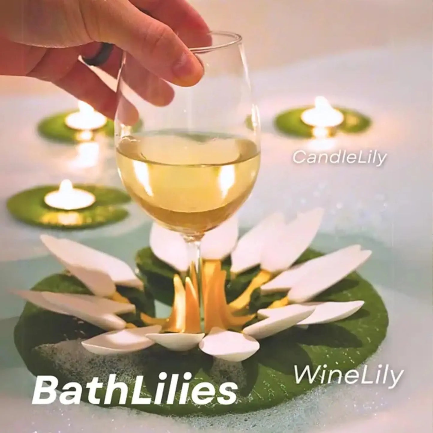 Bathroom Wine Glass Stand – Elegant Lotus Holder for Showers & Relaxation