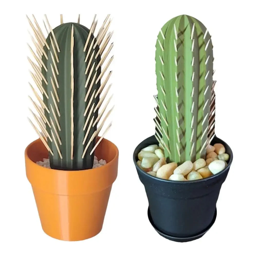 3D Printed Cactus Toothpick Dispenser House Plant Cacti House Plant Hold 117 Round Tooth Picks Funny Home Table Decoration