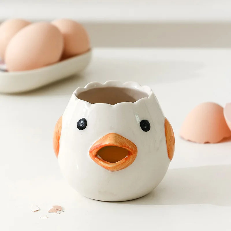 Cartoon Egg White Separator – Ceramic Yolk Filter for Baking & Cooking