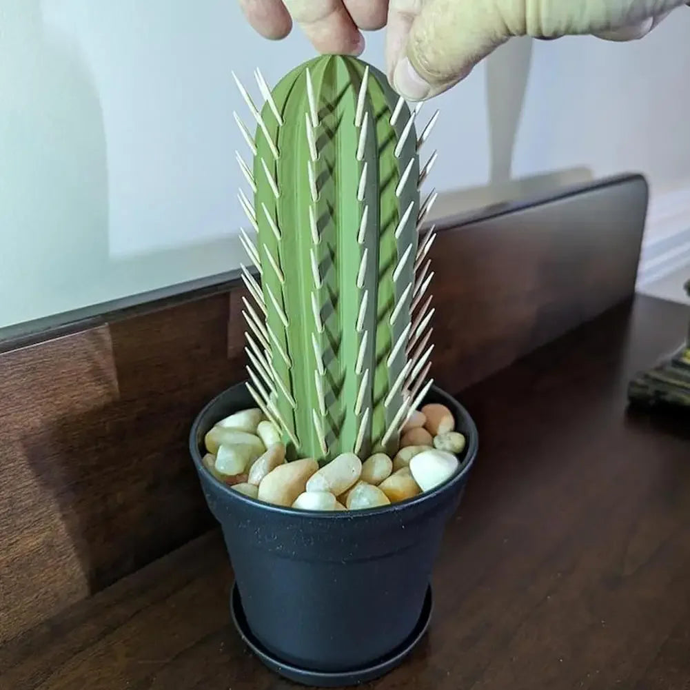 3D Printed Cactus Toothpick Dispenser House Plant Cacti House Plant Hold 117 Round Tooth Picks Funny Home Table Decoration