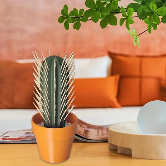 3D Printed Cactus Toothpick Dispenser House Plant Cacti House Plant Hold 117 Round Tooth Picks Funny Home Table Decoration