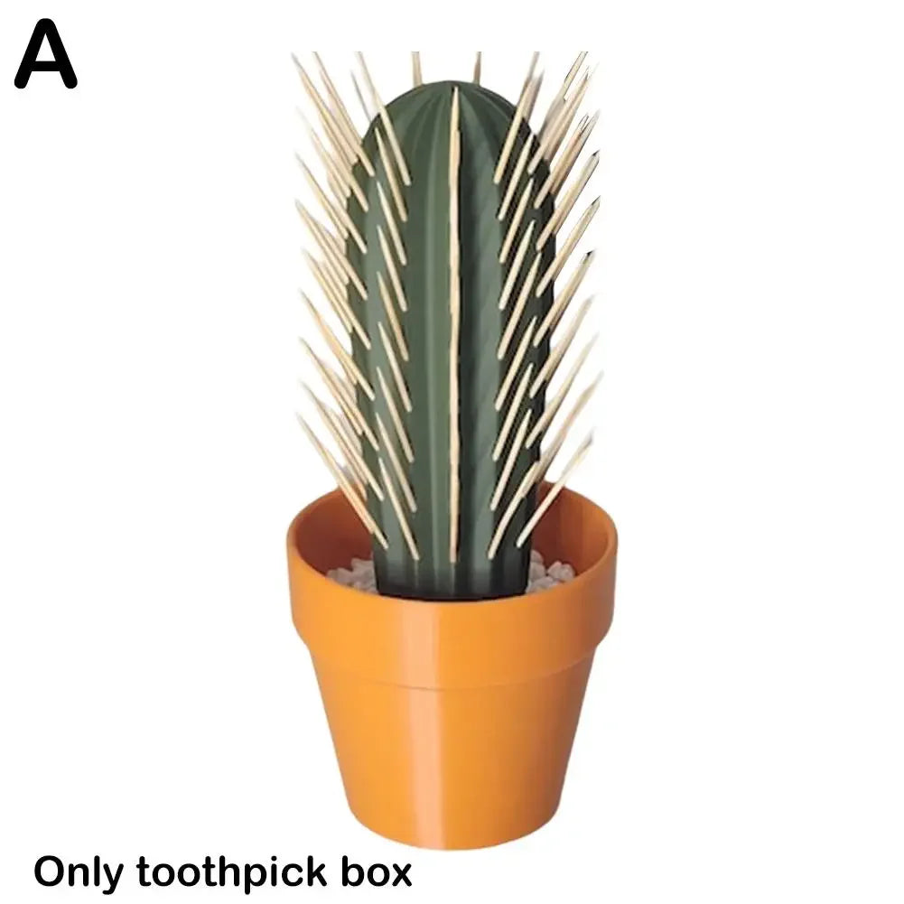 3D Printed Cactus Toothpick Dispenser House Plant Cacti House Plant Hold 117 Round Tooth Picks Funny Home Table Decoration