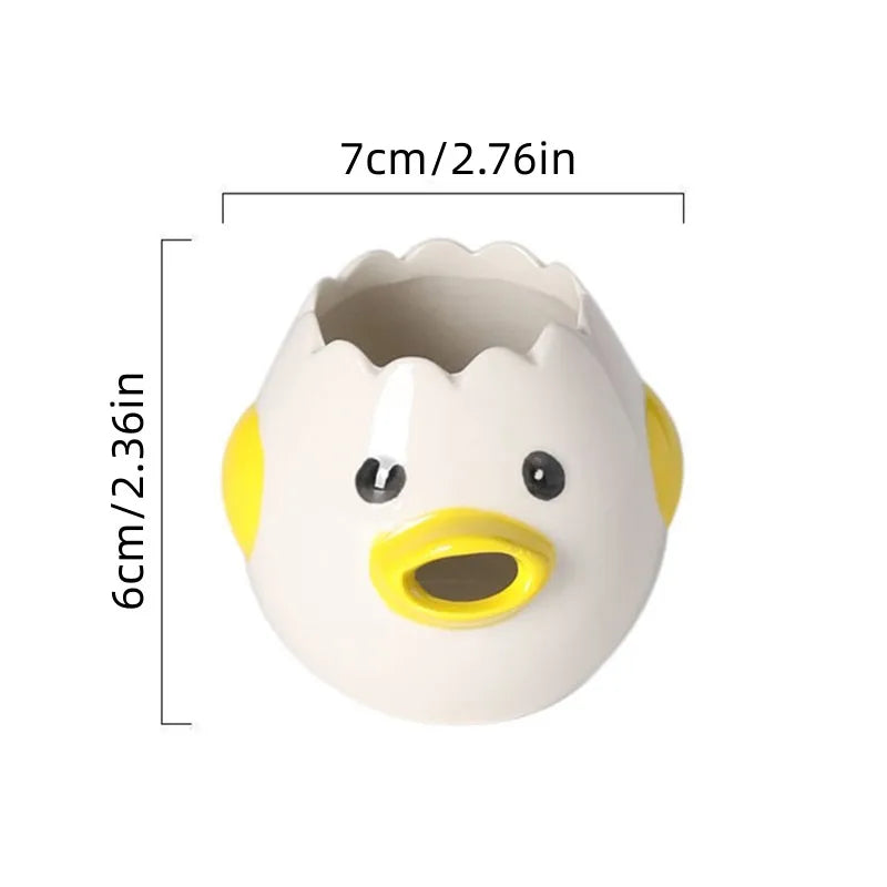 Cartoon Egg White Separator – Ceramic Yolk Filter for Baking & Cooking