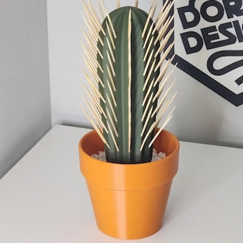 3D Printed Cactus Toothpick Dispenser House Plant Cacti House Plant Hold 117 Round Tooth Picks Funny Home Table Decoration