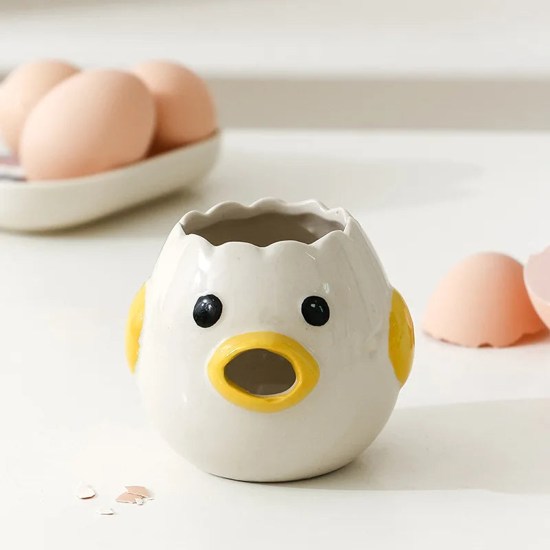Cartoon Egg White Separator – Ceramic Yolk Filter for Baking & Cooking