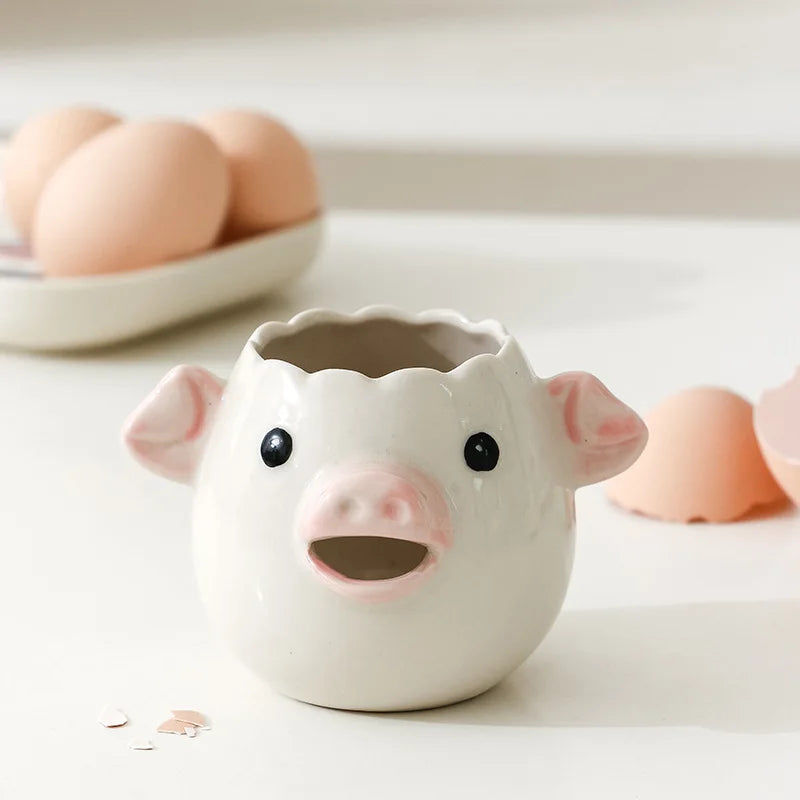 Cartoon Egg White Separator – Ceramic Yolk Filter for Baking & Cooking