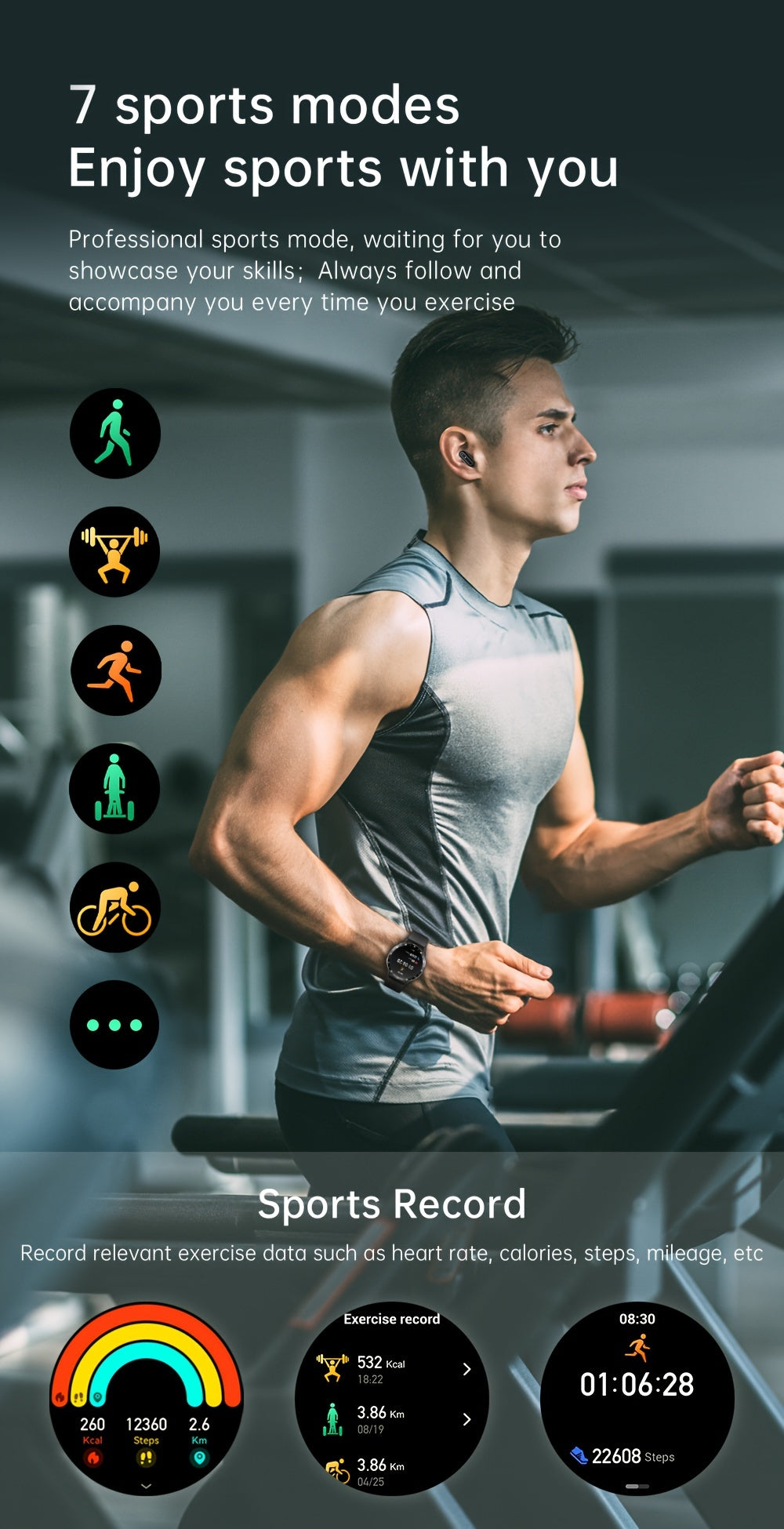 Men's Fashion Smart Watch & Earphones 2-in-1 | 1.39-inch HD Full Touch Screen | Wireless Calling, NFC, Multiple Sports Modes | Fitness Tracker with Built-in Headphones My Store