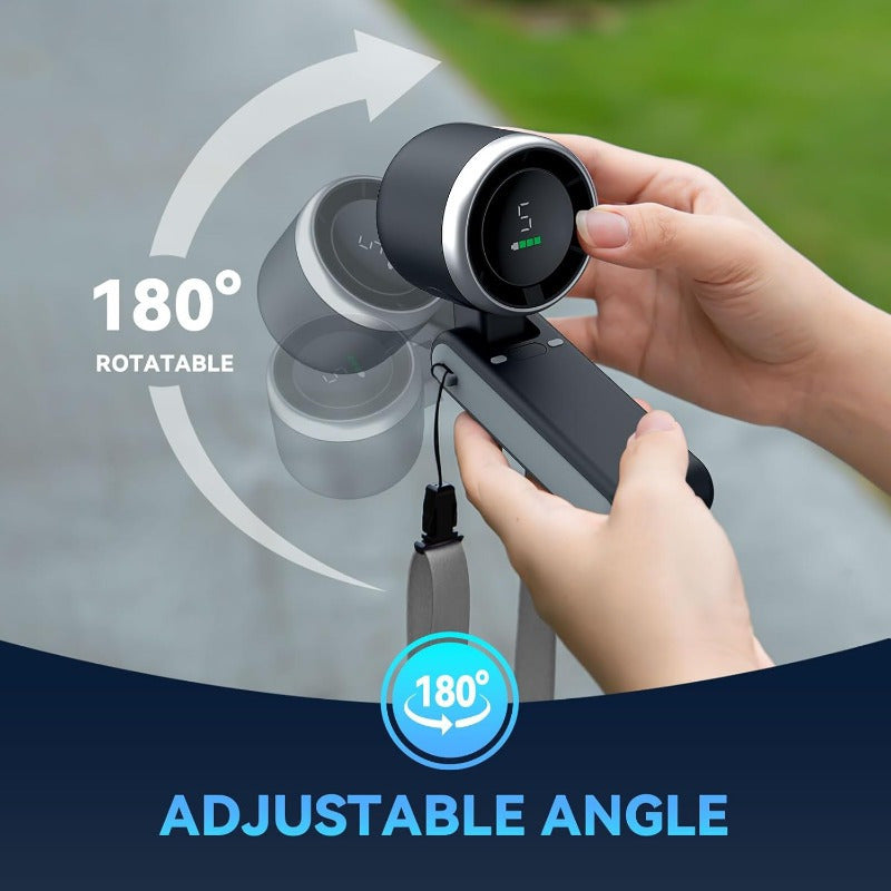 3-in-1 Portable Turbine Fan, 5 Speeds, 3600mAh Rechargeable Lithium Battery, USB Chargable, Pocket Fan for Travel, Outdoor & Indoor Use - Handheld, Desk Fan, Neck Fan, Travel Fan | Modern Aesthetic | Durable Build Essiby