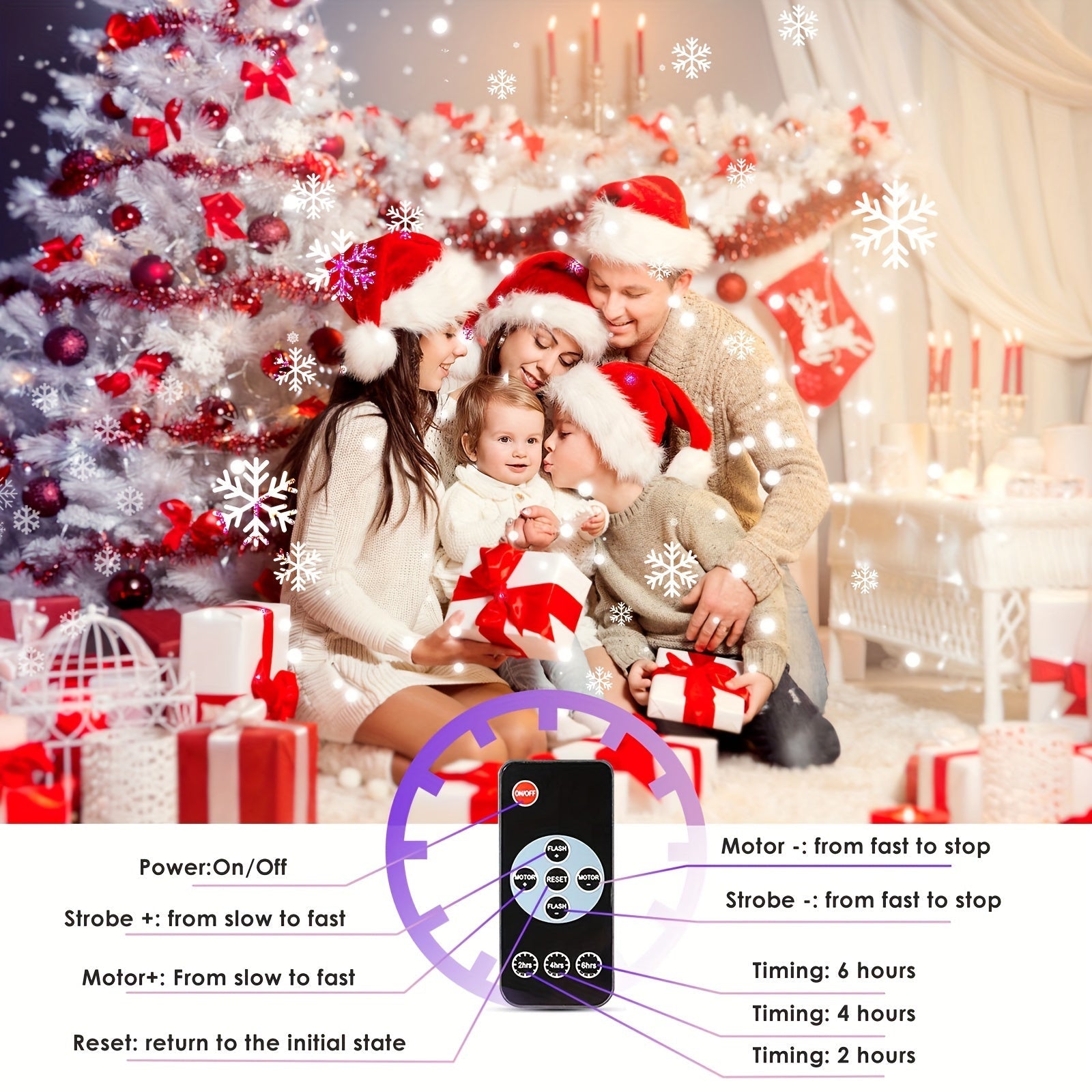 Dual-Head Rotating Snowflake Projection LED Lights – Bright Outdoor Christmas Decor with Remote Control & Power Cable. My Store