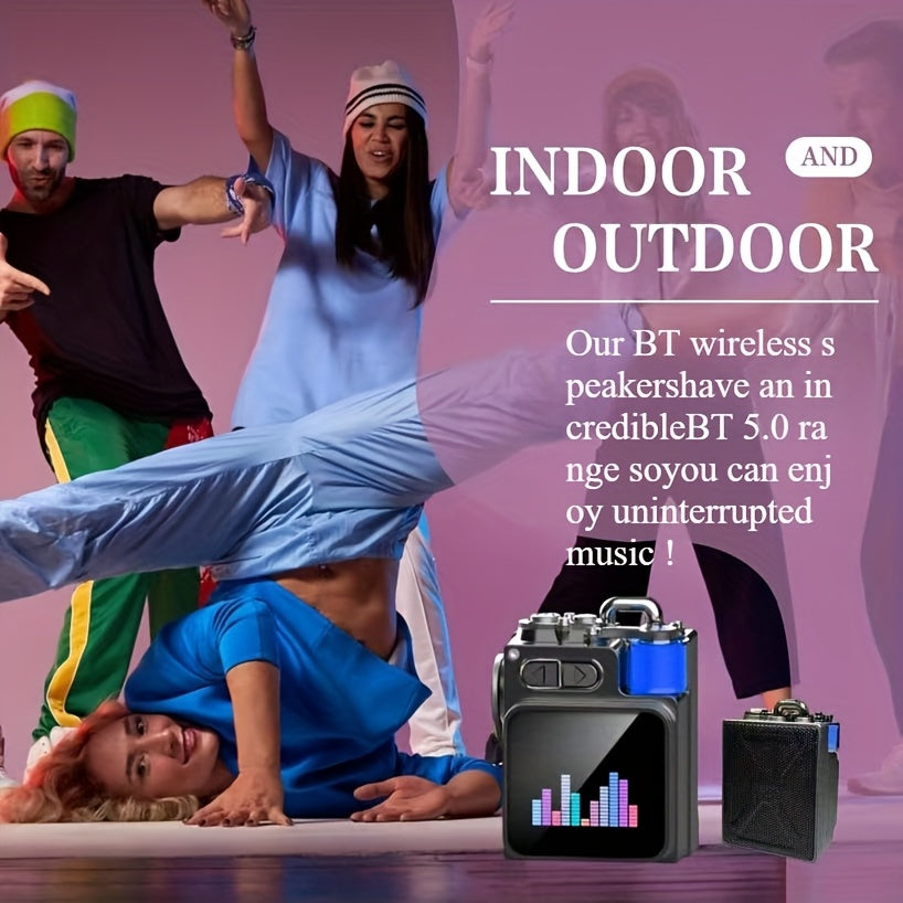 Portable BT Speaker – Mini Wireless Touch Screen Speaker with HD Sound, LED Lights, BT5.4, Stereo Pairing for Outdoor, Travel, Home, Party, Beach, Camping & Hiking