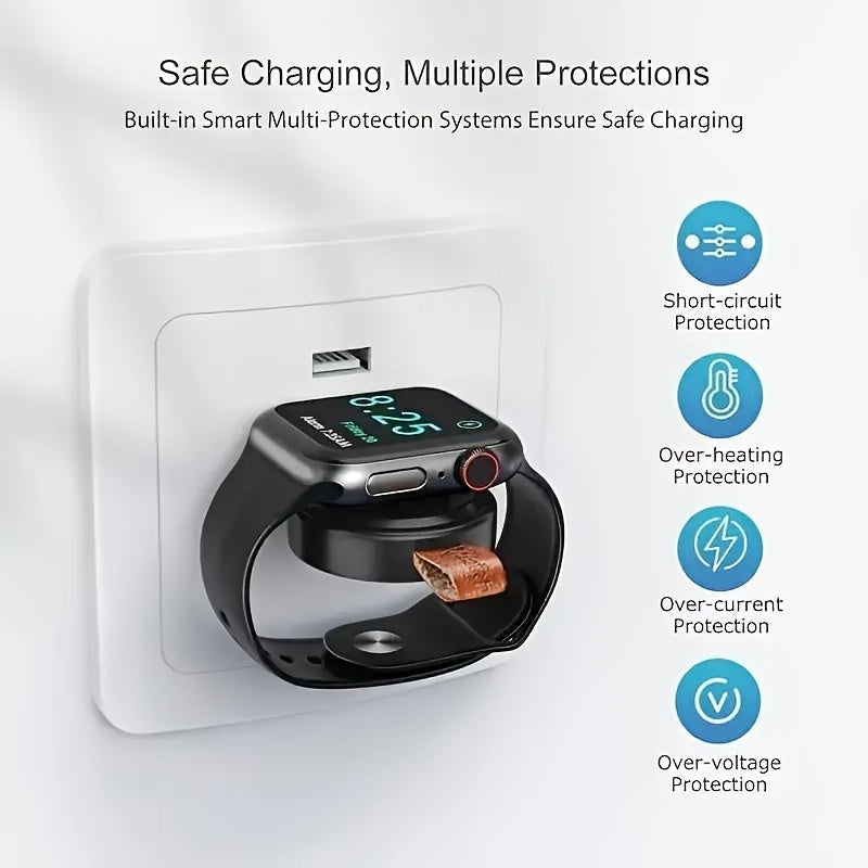 Wireless Portable iWatch Charger - Magnetic Fast Charging Travel Adapter, Compatible with 1-9 Series & SE Ultra, USB Power, Smartwatch Cable & Charger, 36V Max Voltage, Female-to-Female Connector, No Battery Included Essiby