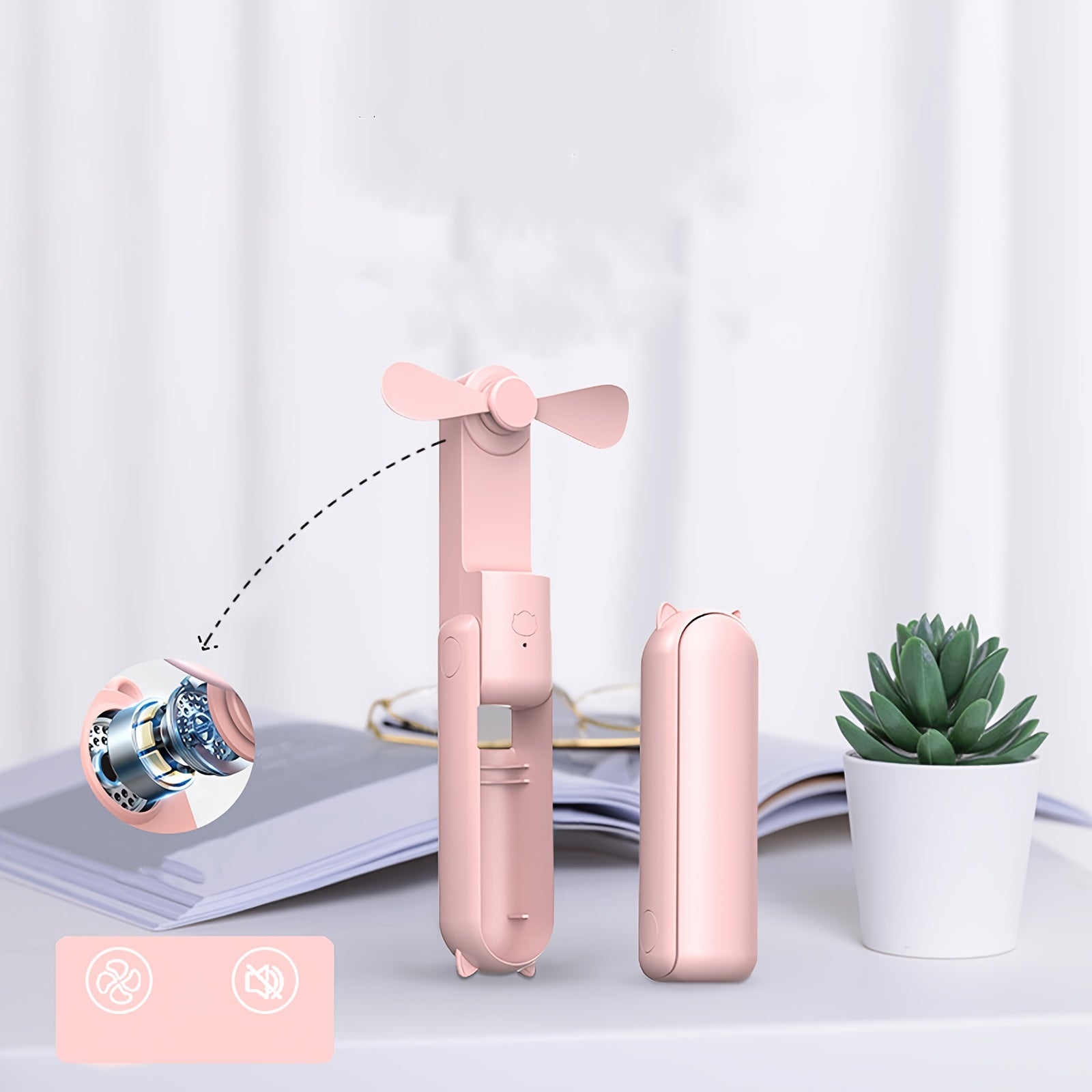 Portable USB Handheld Fan with Built-in Power Bank – Cute, Quiet, and Durable, Perfect for Dormitories My Store