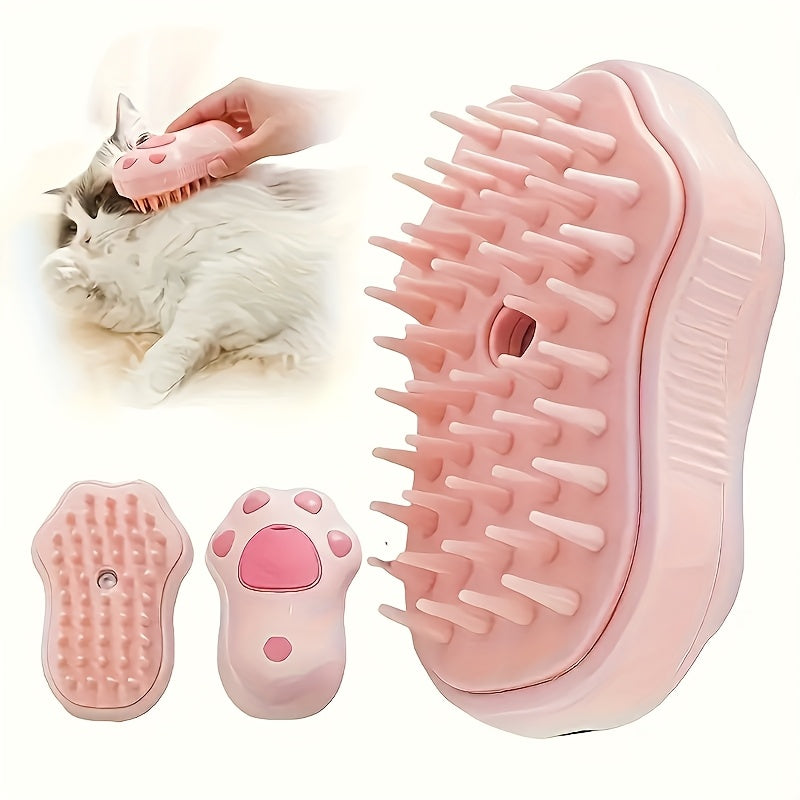 3-in-1 Pet Brush: Electric Steam, Comb & Massage Tool for Cats and Dogs – USB Rechargeable, 36V or Lower Voltage, Silicone Brush Head